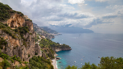 Fototapeta premium The Amalfi town and Coast from a high vantage point