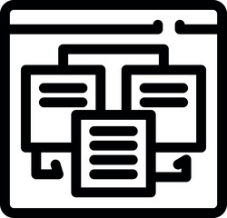 This icon represents editing content in a content management system - cms -