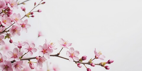 Naklejka premium Cherry blossom flower outline on a white background, cherry blossom, flower, outline,spring, nature, bloom, delicate, botanical