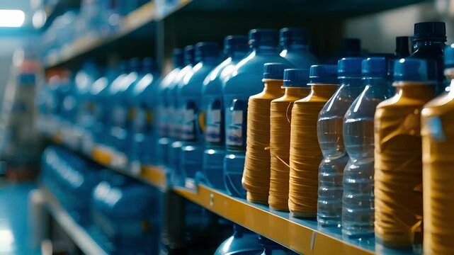 Stacks of athletic tape and water bottles are p on a table for players to grab as needed.
