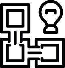 Architectural plan representing the installation of an electrical system for lighting a house