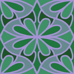 Abstract geometric floral seamless flower pattern for fabrics and linens