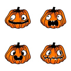 Halloween pumpkins set monsters pattern for wrapping paper and fabric