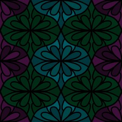 Fototapeta premium Abstract geometric floral seamless flower pattern for fabrics and linens
