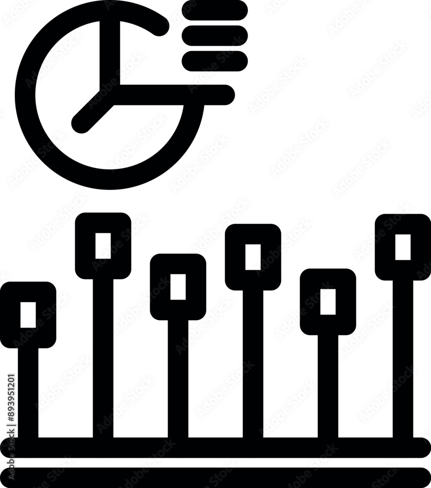 Aufkleber this simple icon represents time management with a clock and a bar chart
