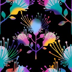 Simple floral seamless pattern with flowers for fabrics and cards and linens