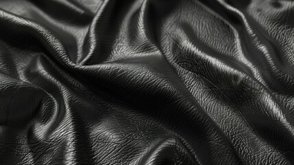 Naklejka premium High resolution close up of a black leather fabric with a textured surface. This texture adds depth and detail to the fabric, making it ideal for fashion accessories and decorative uses.