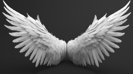 A pair of white angel wings with a metallic finish, crafted for use as decorative pieces or collectibles. They represent purity and protection, suitable as a spiritual gift or home decor.
