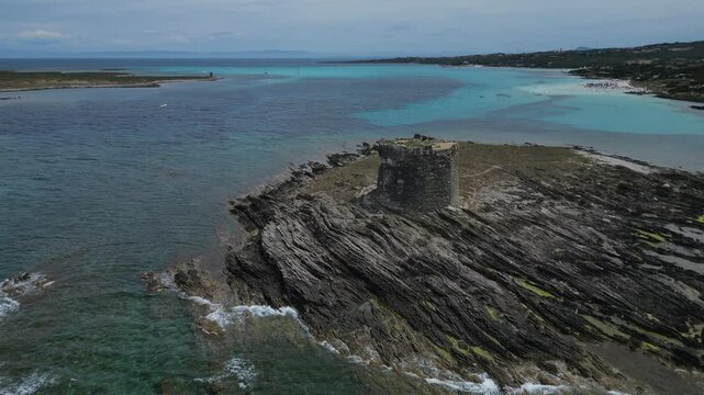 Aerial View of Spaggia La Pelosa Near Stintino, Sardegna