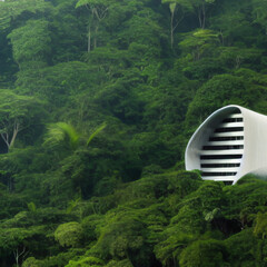 modern house hidden in rainforest