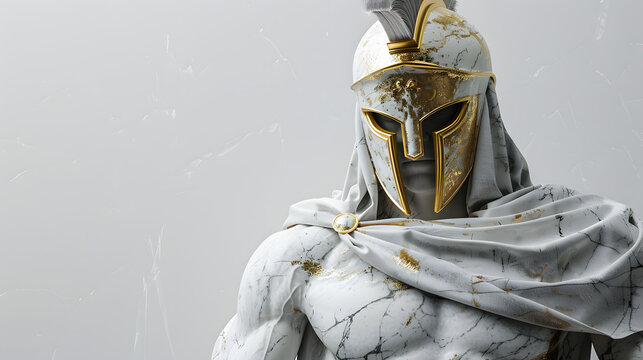 Spartan marble soldiers from the army ancient greece