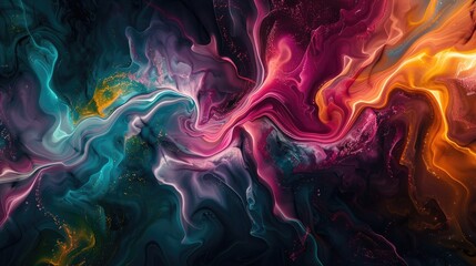 Obraz premium Abstract color spread with a mix of rich jewel tones blending harmoniously