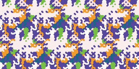 Simple glitch geometric seamless abstract banner with playful woven summer color. Bright whimsical gender neutral border bold irregular shape textile cotton effect edging.