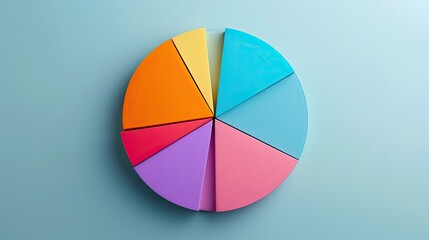 Fototapeta premium Pie chart showing the percentage of total revenue from different product lines