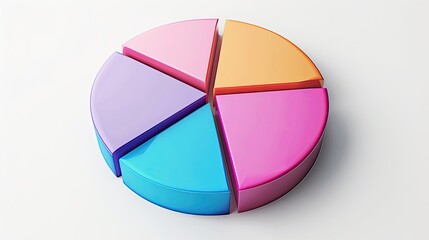 Fototapeta premium Pie chart showing the percentage of total revenue from different product lines
