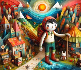 Naklejka premium Criaturas Fantásticas: Un Viaje a lo Imaginario, Hiperrealista 3D Ai