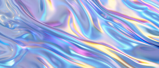 Shimmering Iridescent Fabric with Soft Waves