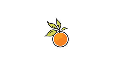 orange branches fruit logo black simple flat icon