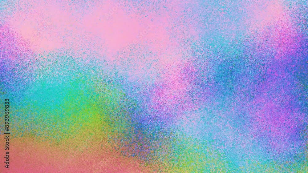 Poster Seamless colorful abstract background with rough grain for loop playback. Dynamic gradient animation with grainy grains on abstract background