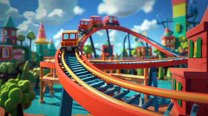 Artistic Style Cartoon Style Roller Coaster Aspect 16:9