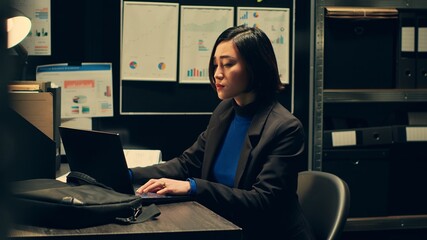 Private investigator comparing sources to confirm case details or cross check confidential...