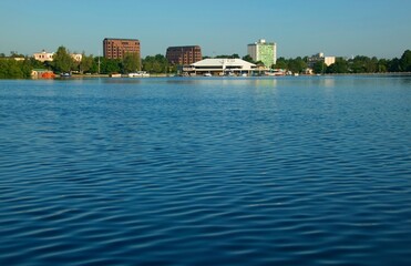 View Of A City Across A Lake