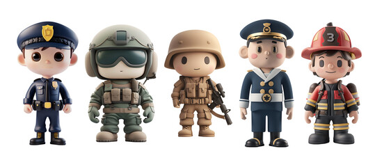 Rescue Team Professions: Emphasizing their role in saving lives, Isolated on Transparent Background, PNG