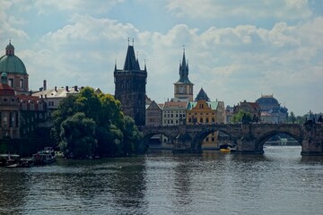 Fototapeta premium Prague, the capital of the Czech Republic, is a rustic Eastern European city on the banks of the Vltava River