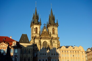 Obraz premium Prague, the capital of the Czech Republic, is a rustic Eastern European city on the banks of the Vltava River