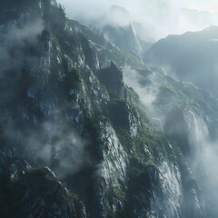 clouds over the mountains