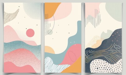 Abstract Geometric Patterns in Pastel Colors