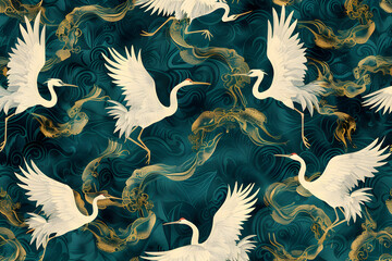 white heron pattern