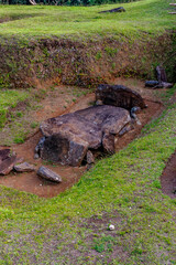 San Agustín Archaeological Park, Huila, Colombia. 2012/01/30. A UNESCO World Heritage site, it features ancient statues and tombs from the 1st to 8th centuries AD, showcasing pre-Columbian culture.