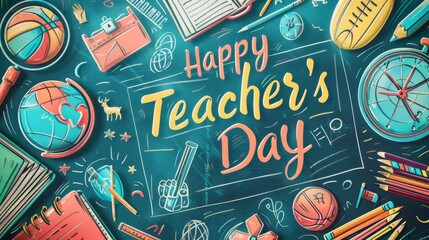 Obraz premium Happy teachers' day illustration