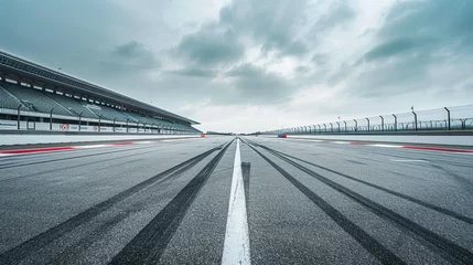  Empty Racing Track with Clear Sky, Motorsport Circuit, F1 Grand Prix Track, High-Speed Racing Venue, Clean Asphalt, Racing Event Preparation ©  Mohammad Xte