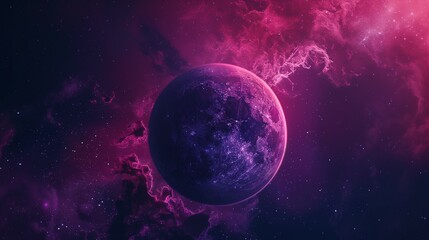 Fototapeta premium Purple planet in the space 