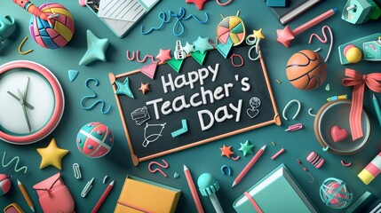 Obraz premium The words happy teachers day written on it Teacher's Day Background