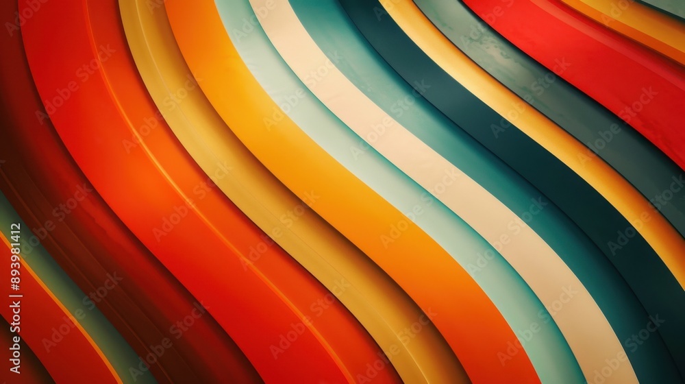 Poster a vibrant and colorful abstract wave pattern on canvas. this modern art piece is perfect for adding 