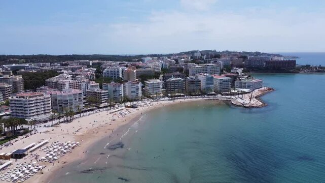 Stunning aerial view of Salou Beach, Costa Dorada, Spain
