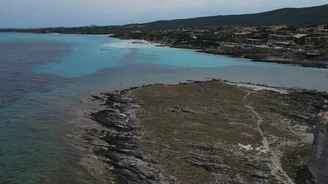 Aerial View of Spaggia La Pelosa Near Stintino, Sardegna
