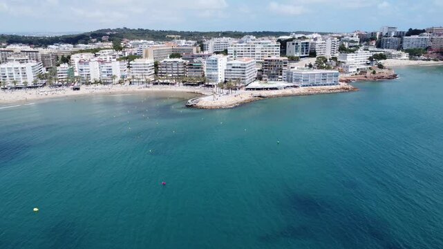 Stunning aerial view of Salou Beach, Costa Dorada, Spain