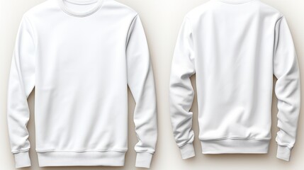 Blank Long Sleeve White T-Shirt Mockup 