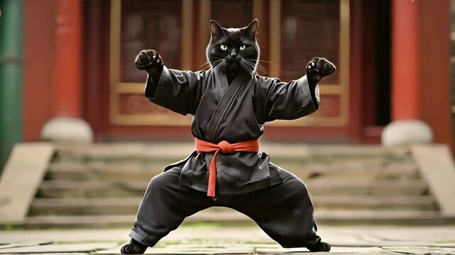 功夫の達人の猫。（kung fu cat）