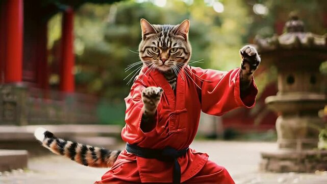 功夫の達人の猫。（kung fu cat）