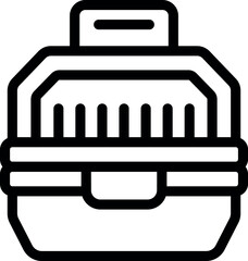 Obraz premium Cat carrier box icon outline, pet shop or transportation concept
