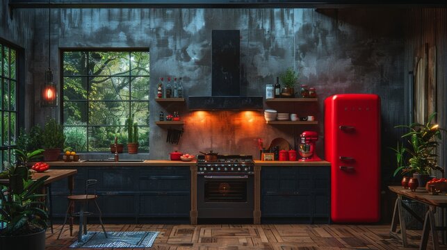 Childhood memories come alive in this industrial-themed kitchen, where every moment with the family becomes an unforgettable memory.
