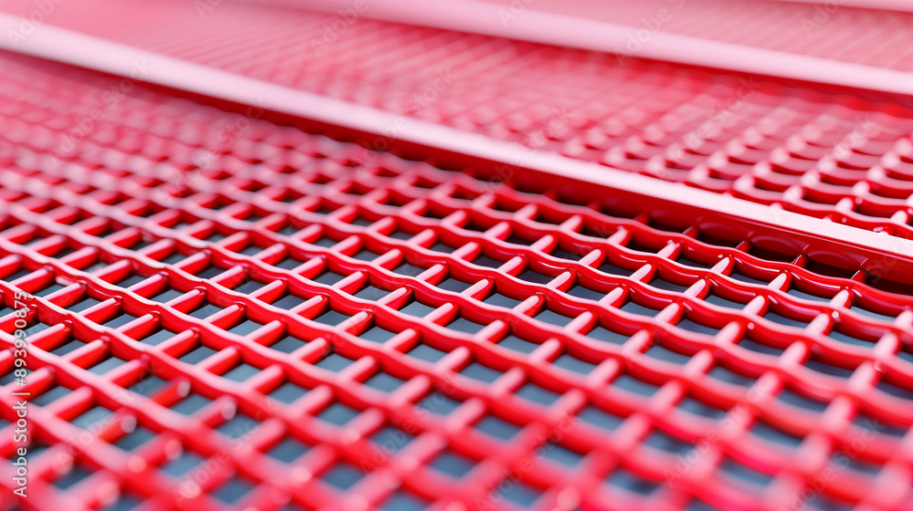 Poster metal mesh and red mesh graphic texture showcasing intricate patterns and visual appeal. close-up pe