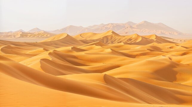 Paisagem &aacute;rida e majestosa com dunas de areia se estendendo at&eacute; o horizonte