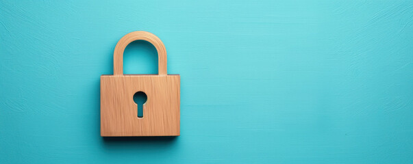 Fototapeta premium Secure cloud storage icon with a padlock, data encryption, cloud security
