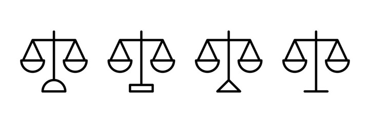 Scales icon vector isolated on white background . Law scale icon. Justice sign